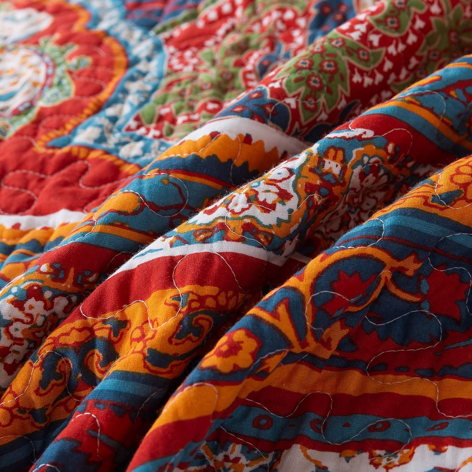 NEWLAKE Reversible Patchwork Quilt Set Queen Size