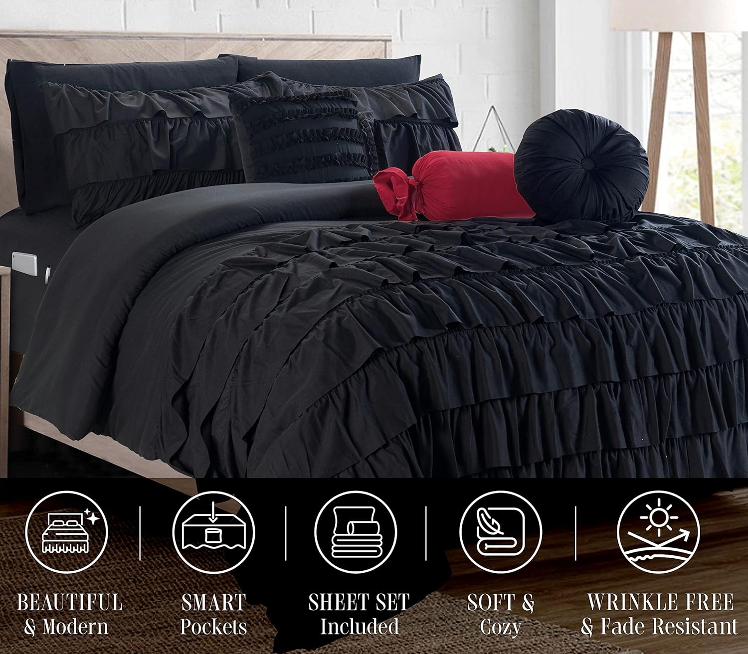 Elegant Comfort 10-Piece King Bed-in-a-Bag Set