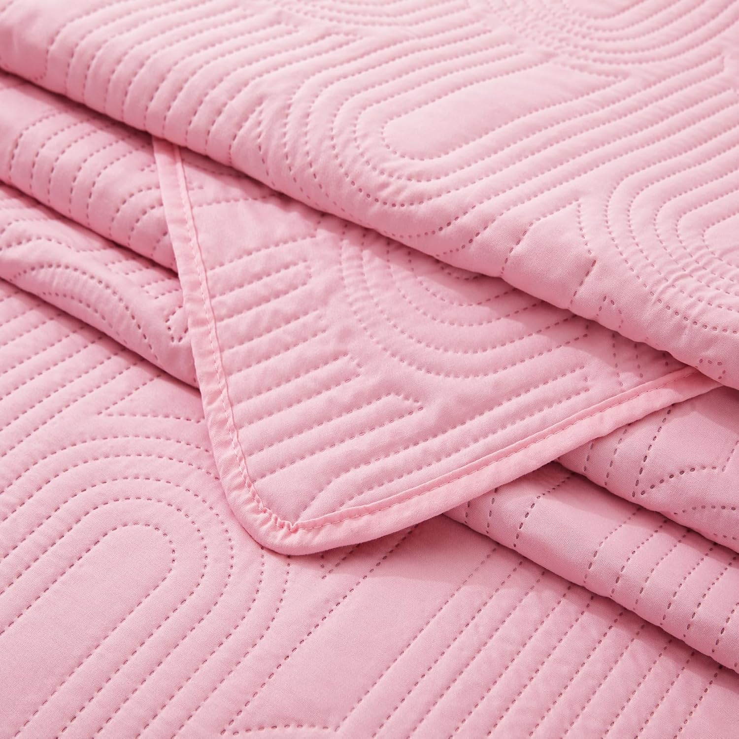 Lavsiry Quilt Queen Size with Pillow Shams - Pink 90x96