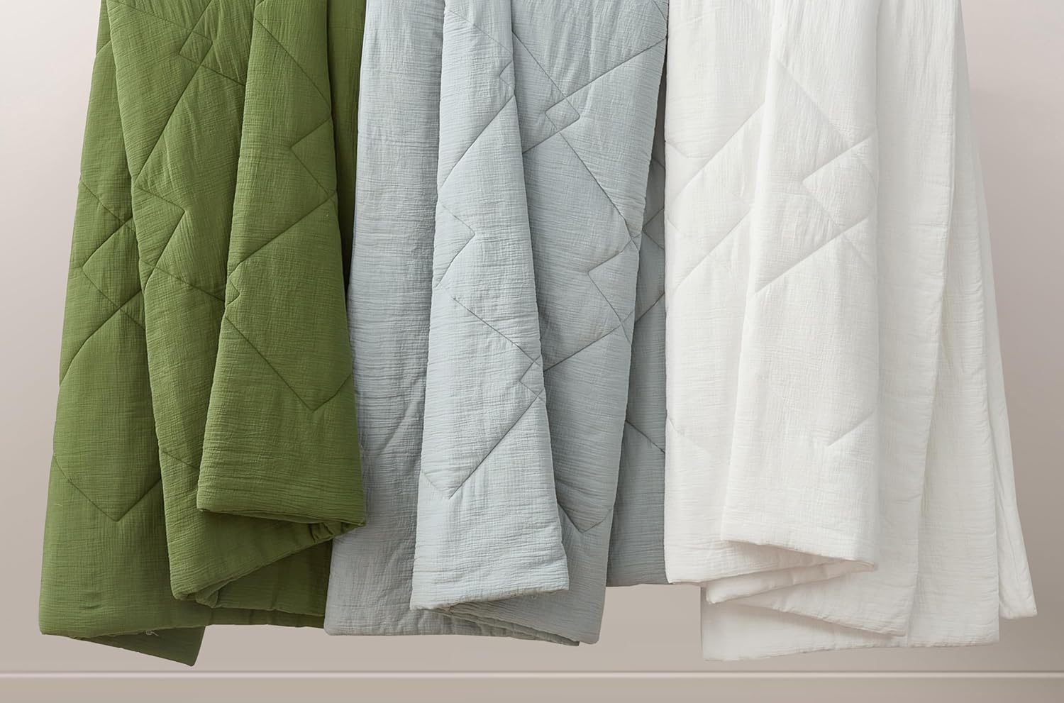 Chezmoi Skye 2-Piece Cotton Muslin Comforter Set