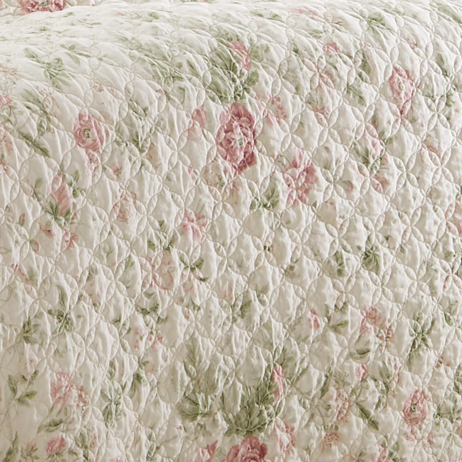 Laura Ashley Twin Quilt Set Reversible Cotton Bedding with Matching Sham 1