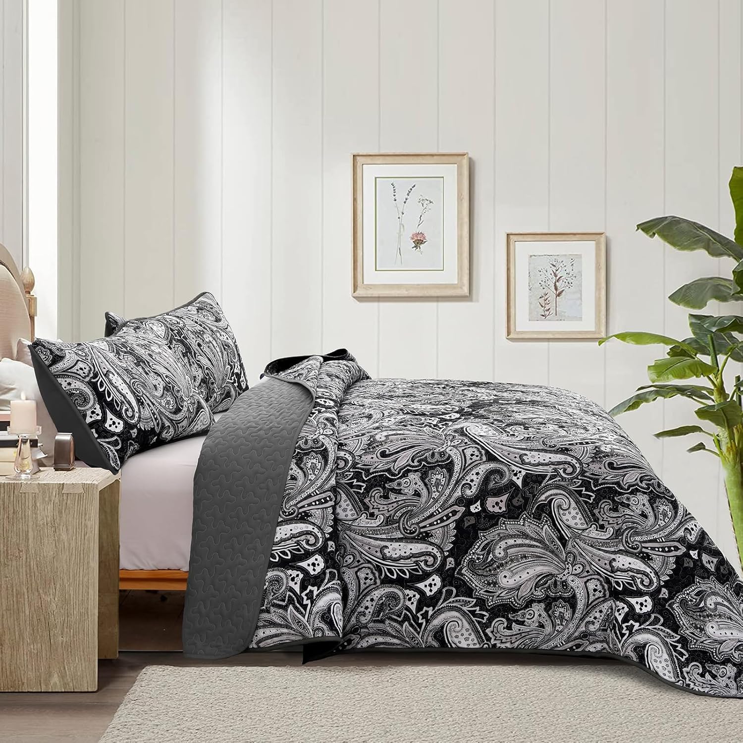 DJY Paisley Quilt Set King Size 3 Pieces