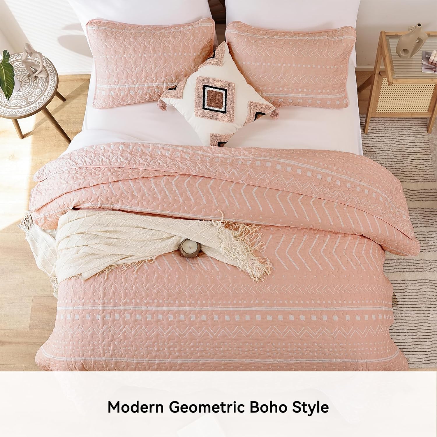 JANZAA Queen Size Quilt Set 3PCS Reversible