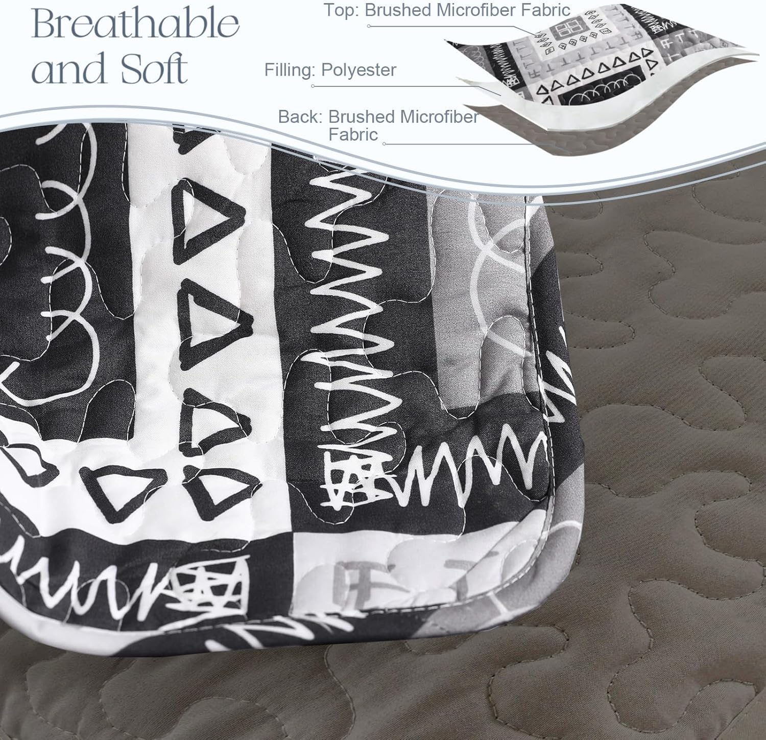 Exclusivo Mezcla Reversible Boho Quilt Set Twin Size 1