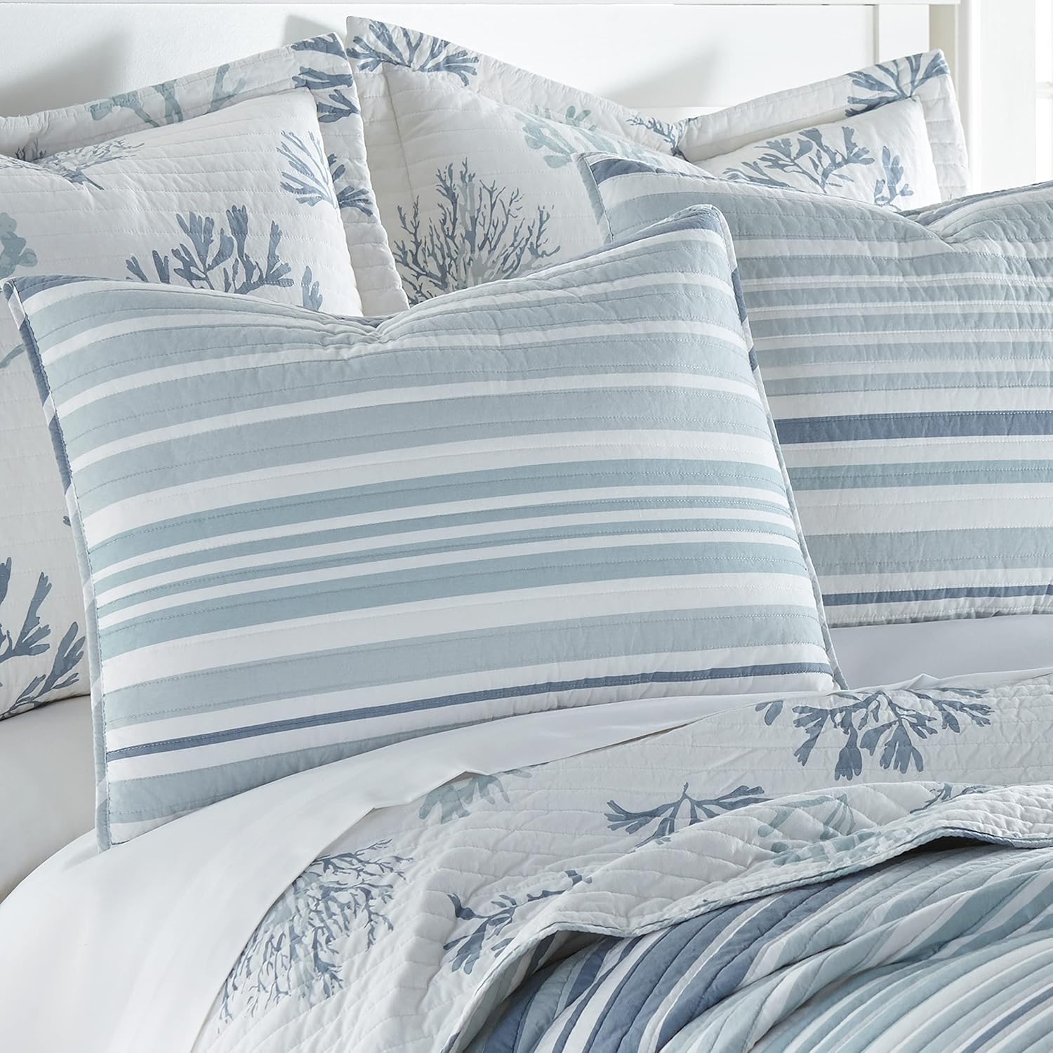 Levtex Home Truro Quilt Set - Stripe in Shades of Blue