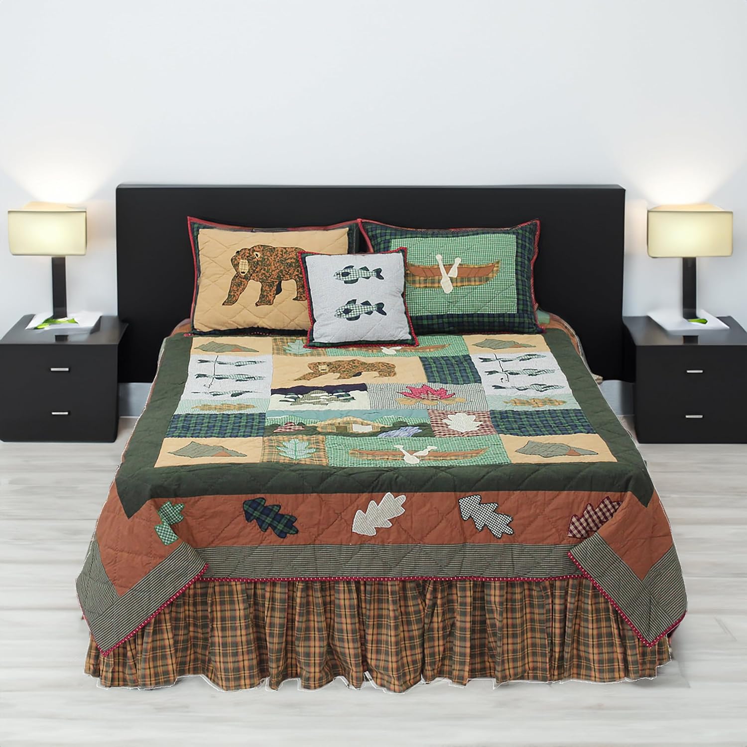 Patch Magic Quilt Set - 5 Piece Super Queen Comfort Collection