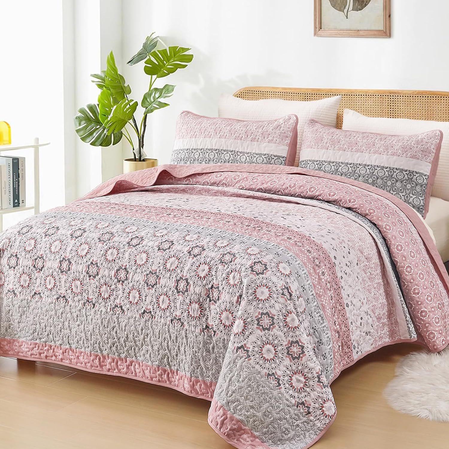 WONGS BEDDING Boho Quilt Set Queen