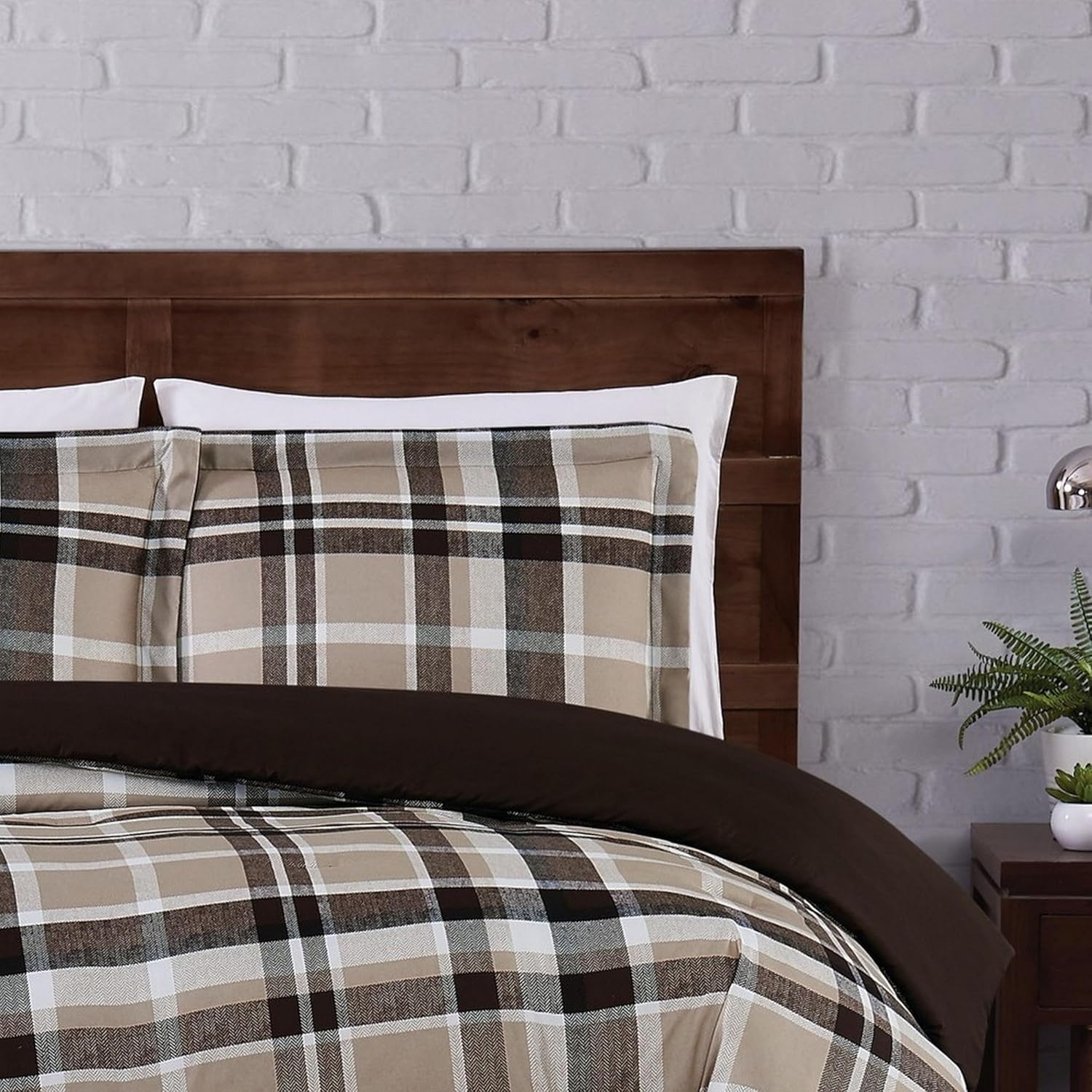 TRULY SOFT Paulette Plaid Taupe Twin XL Comforter Set