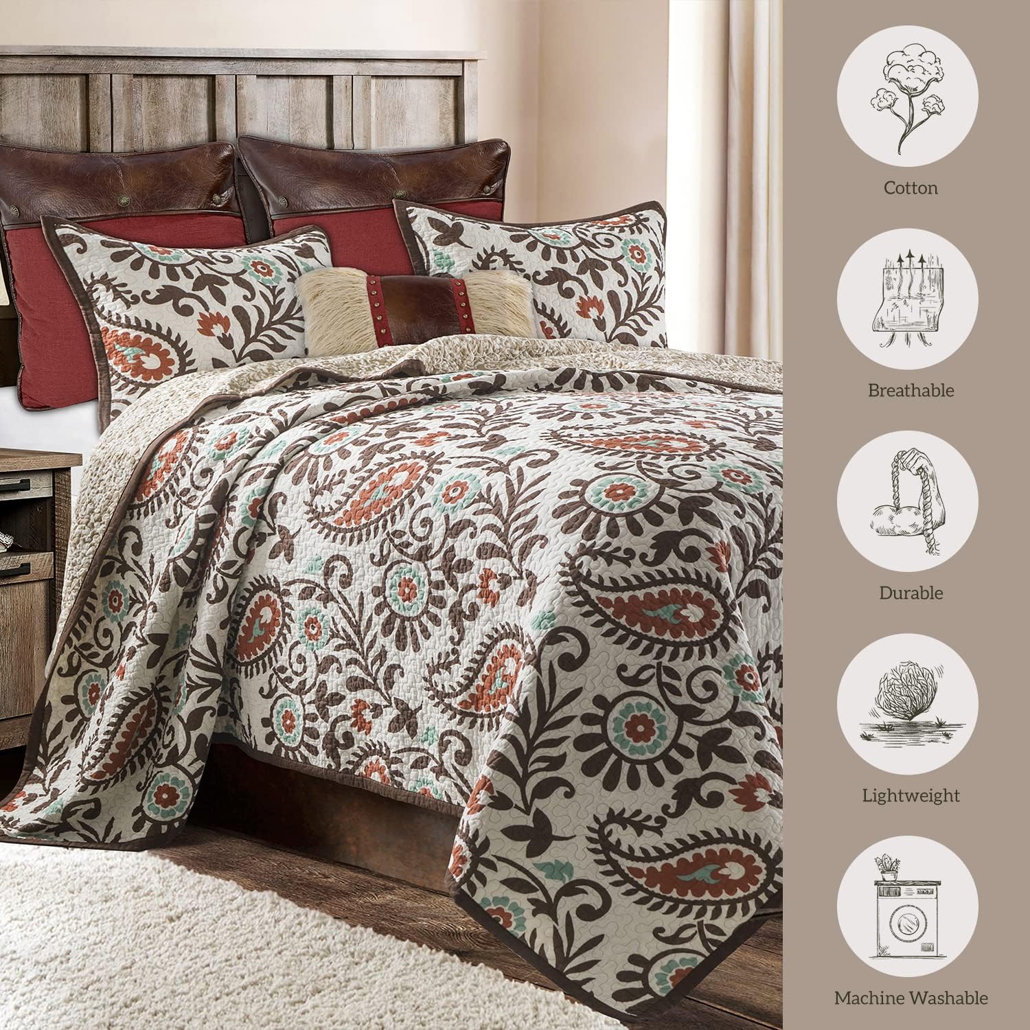Paseo Road Rebecca 3 Piece Quilt Set with Pillow Shams