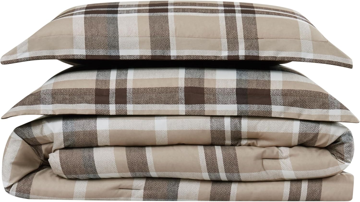 TRULY SOFT Paulette Plaid Taupe Twin XL Comforter Set