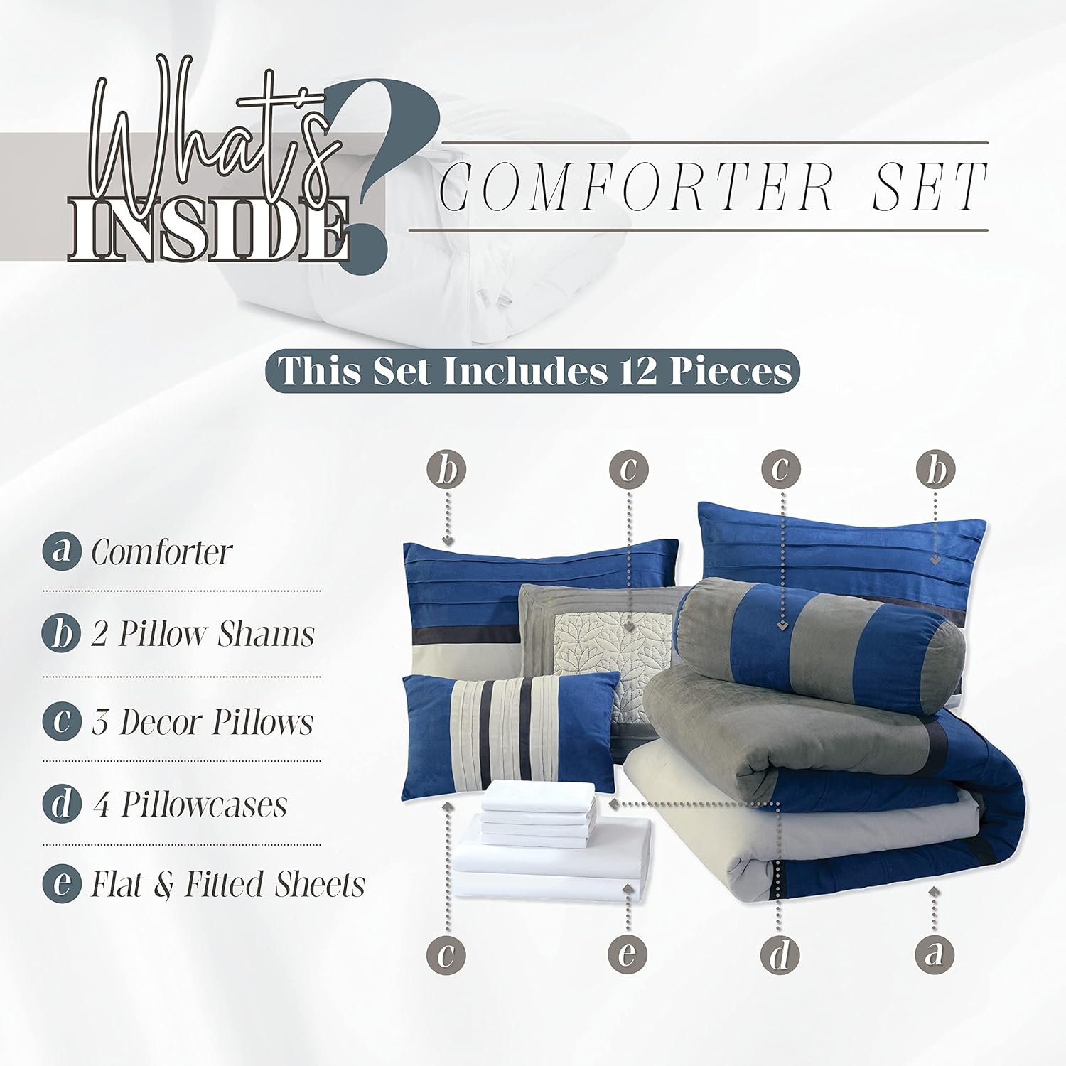 Elegant Comfort 12PC King Bed-in-a-Bag Set