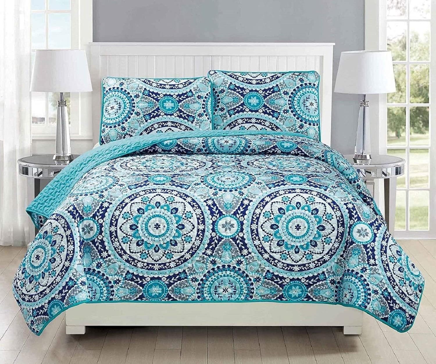 Linen Plus 2pc Twin Quilt Set Floral Design