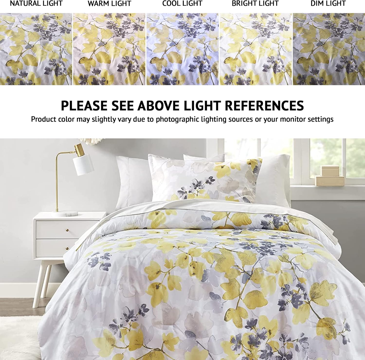 Madison Park Comforter Set Leaf Yellow 6 Piece