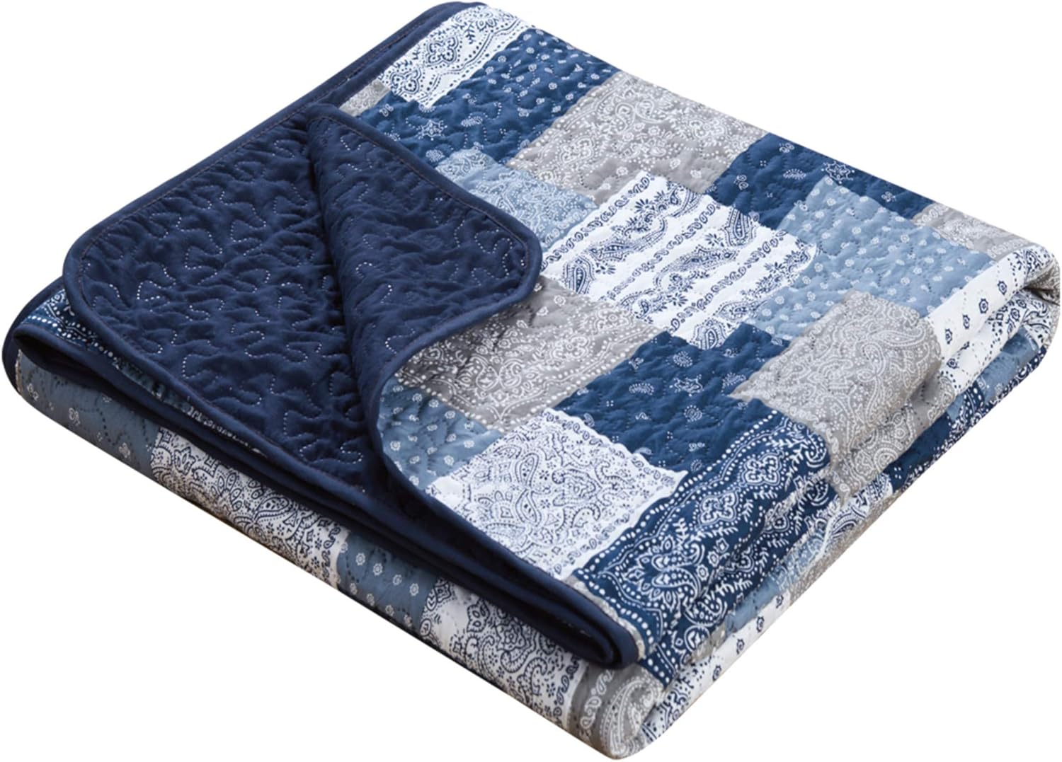 Chic Home Eliana 3 Piece Reversible Quilt Set Paisley Print