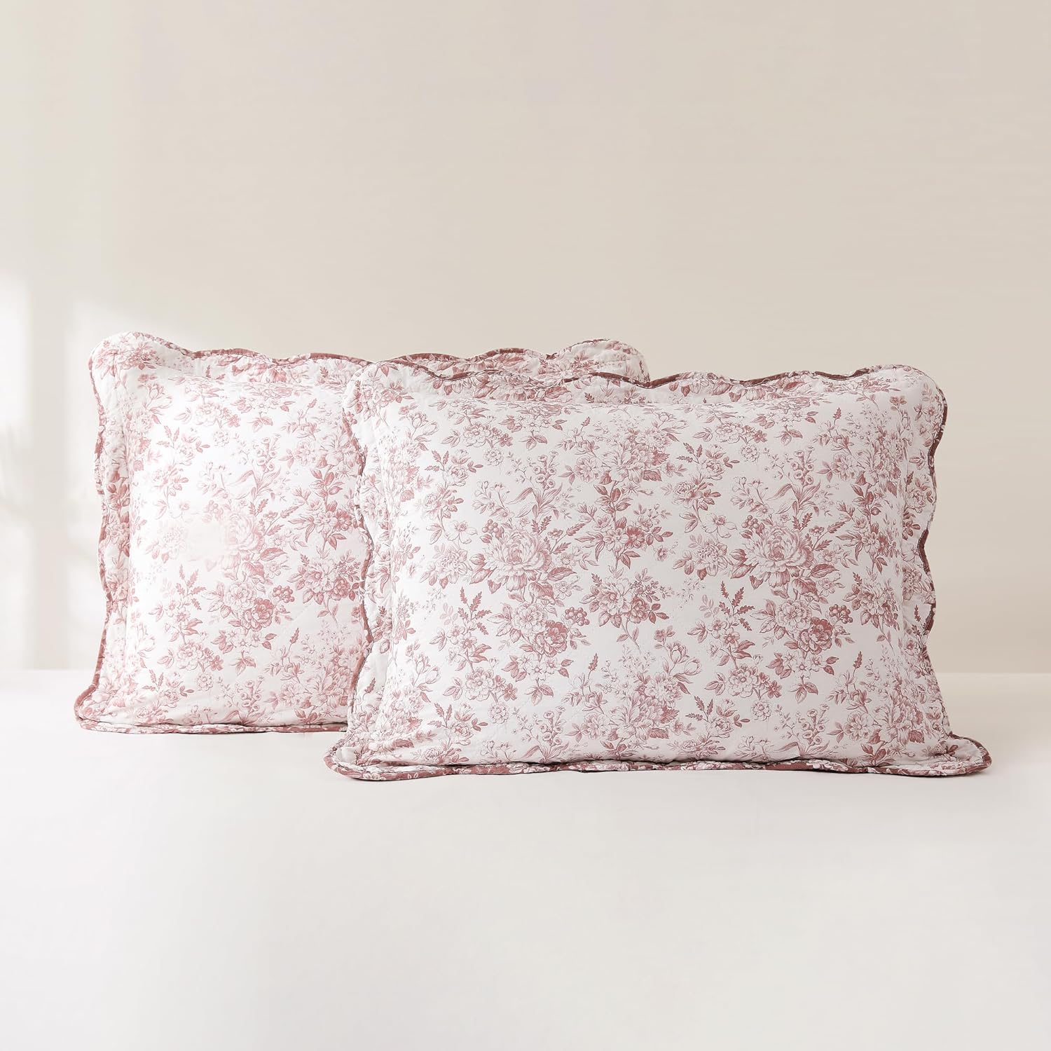 Lush Decor Peony Toile Reversible Cotton Quilt 3 Piece Set
