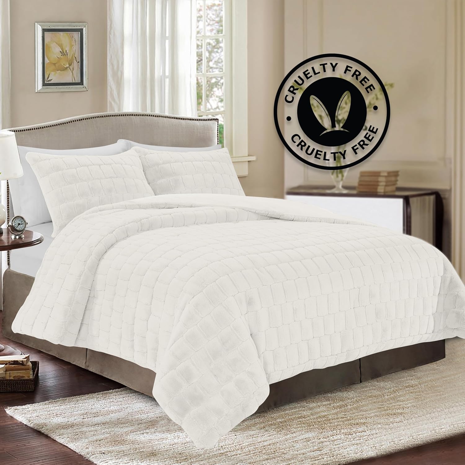 Elegant Comfort Faux Fur 3-Piece Comforter Set