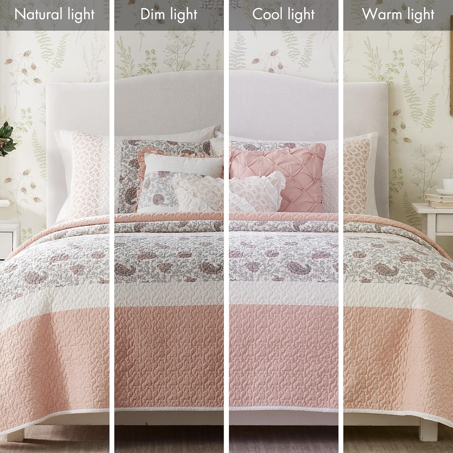 Madison Park Cotton Floral Print Quilt Set 6 Piece