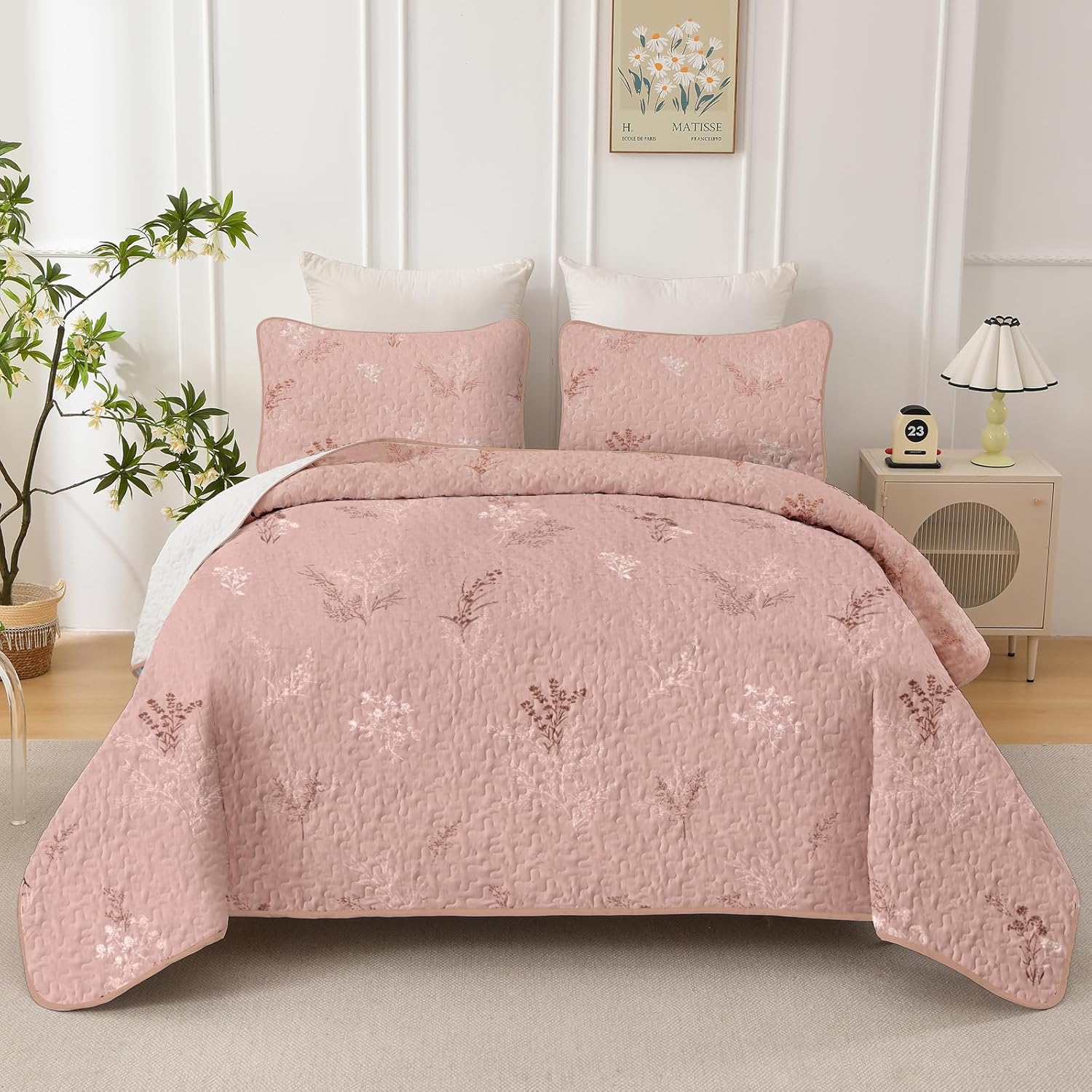 Drucon Reversible Microfiber King Quilt Set