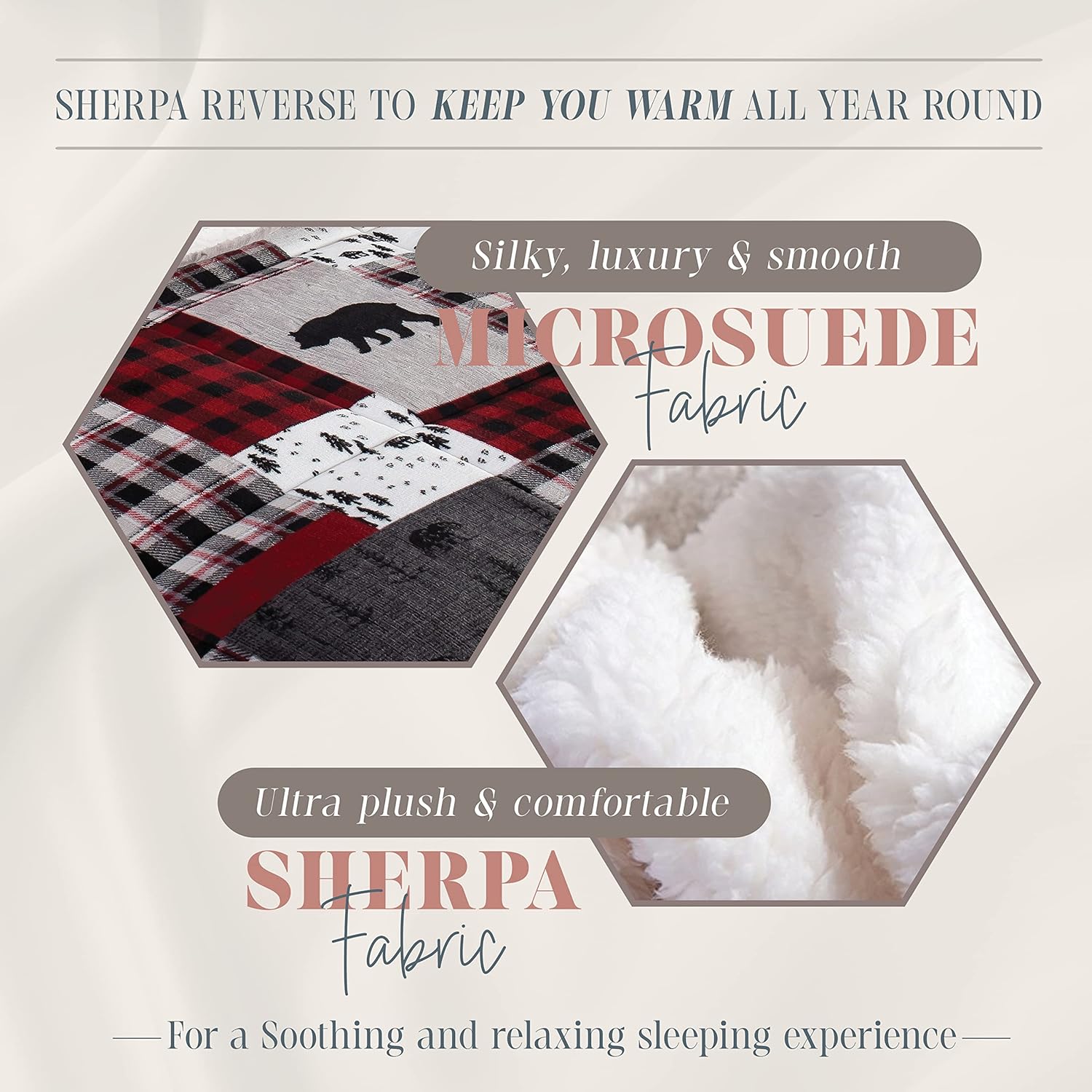 Elegant Comfort 2-Piece Patch Sherpa Comforter Set Twin XL