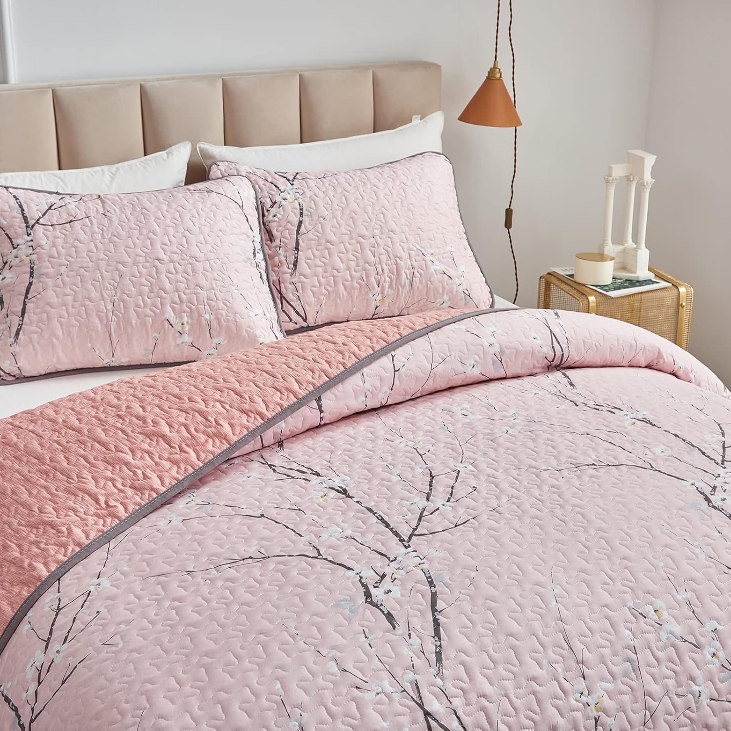UOZZI BEDDING 3 Pieces Reversible Quilt Set