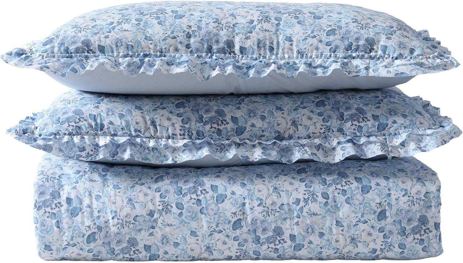 Laura Ashley Twin Quilt Set with Ruffle Embellishment