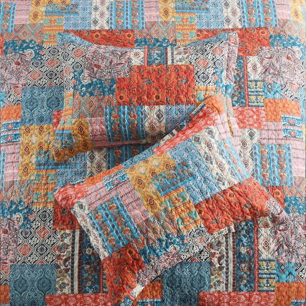 ENASAL Cotton Quilt Bedspread King Size Reversible