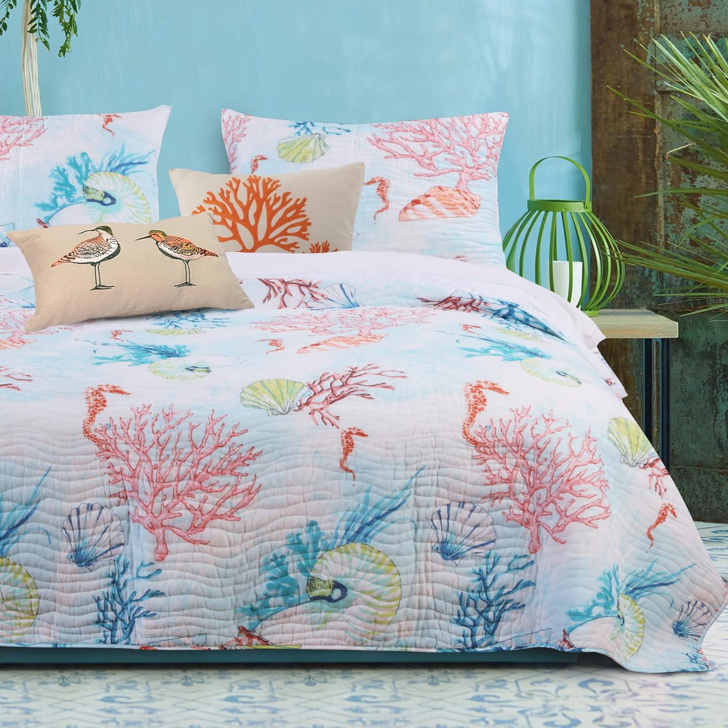 Sarasota Coastal Quilt Set 5-Piece FullQueen