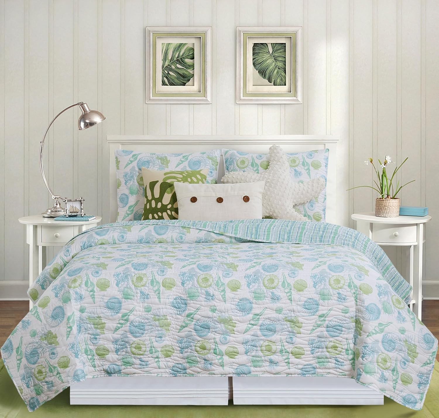CF Home Delray Beach Ocean Theme Quilt Set Twin 2 Piece