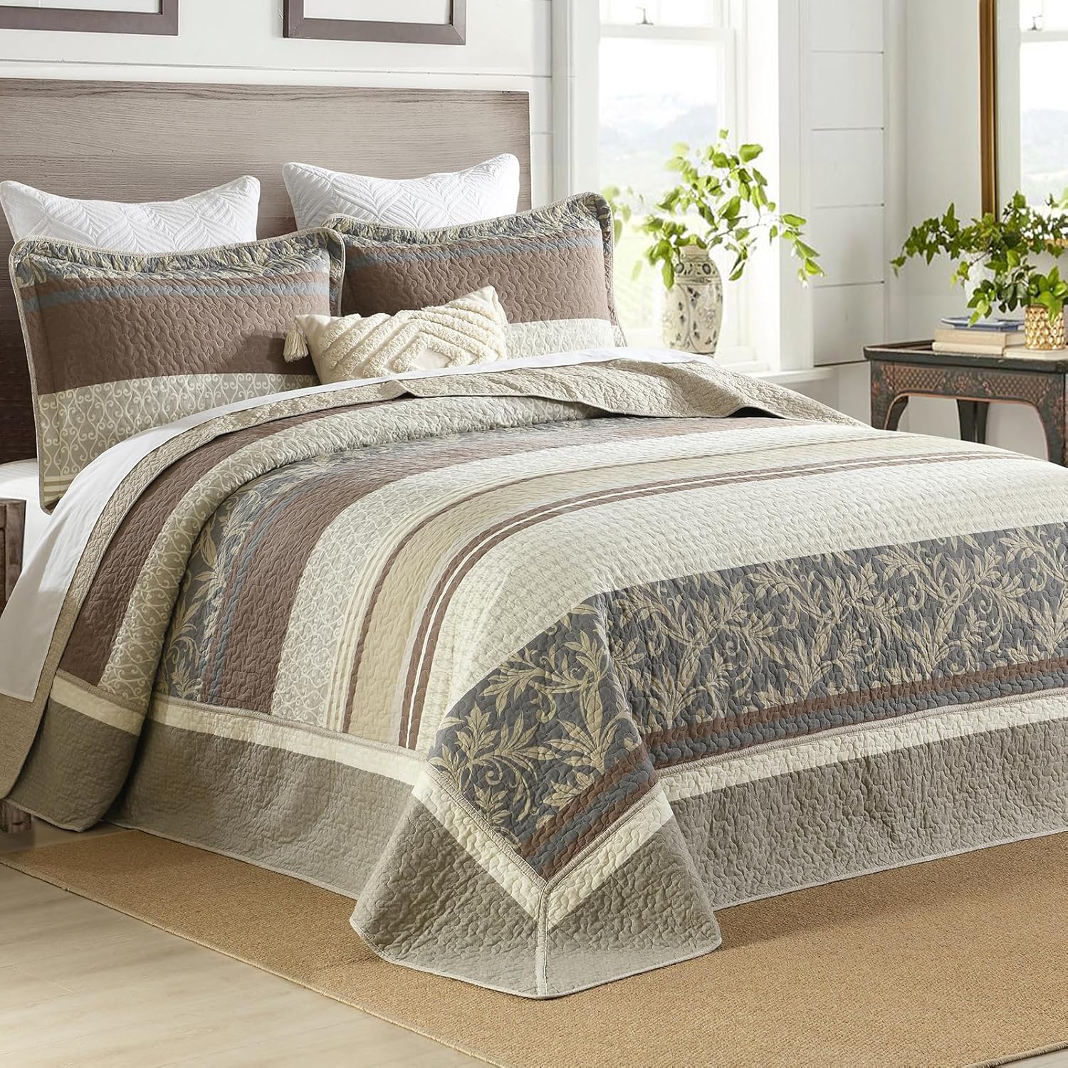 DDUOXIN Oversized King Bedspread Set 3 Piece 1