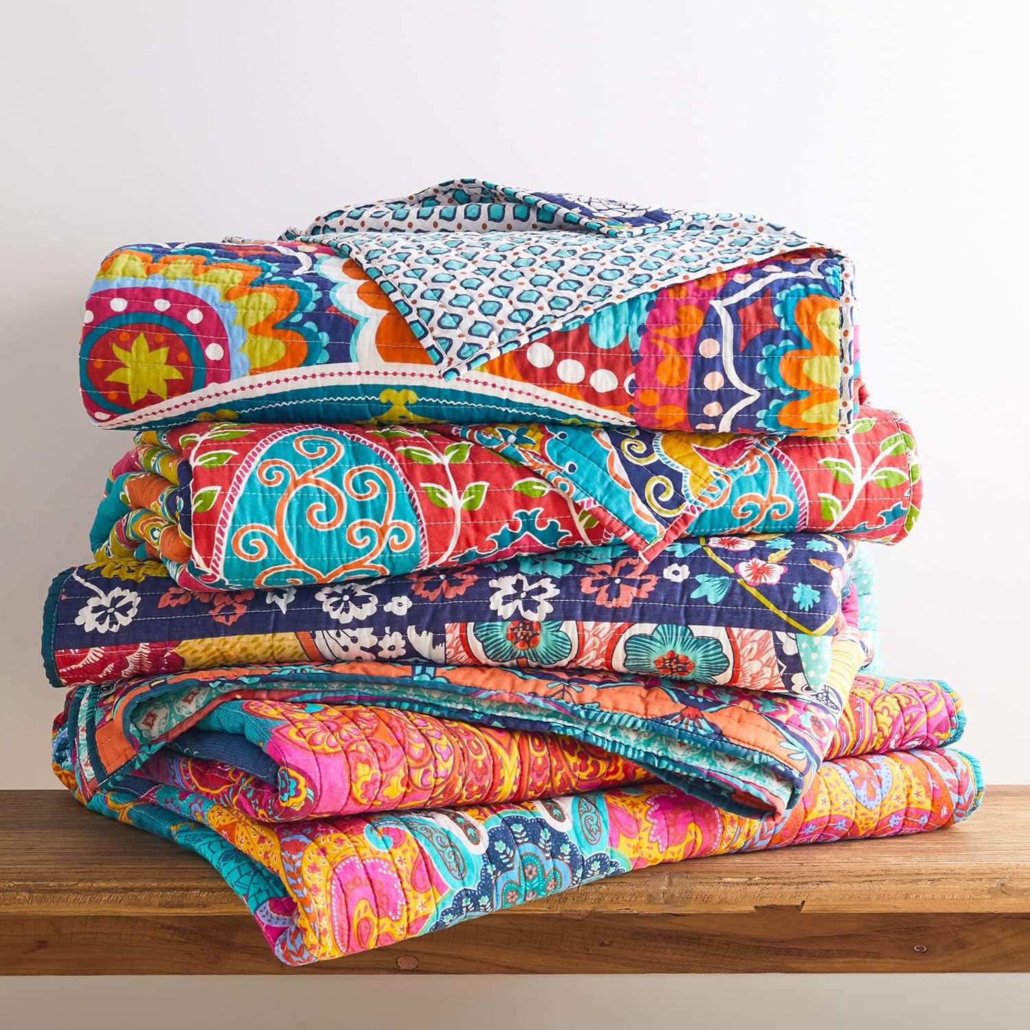 Levtex Home Mackenzie Quilt Set - KingCal King - Bohemian Pattern - Reversible - Cotton