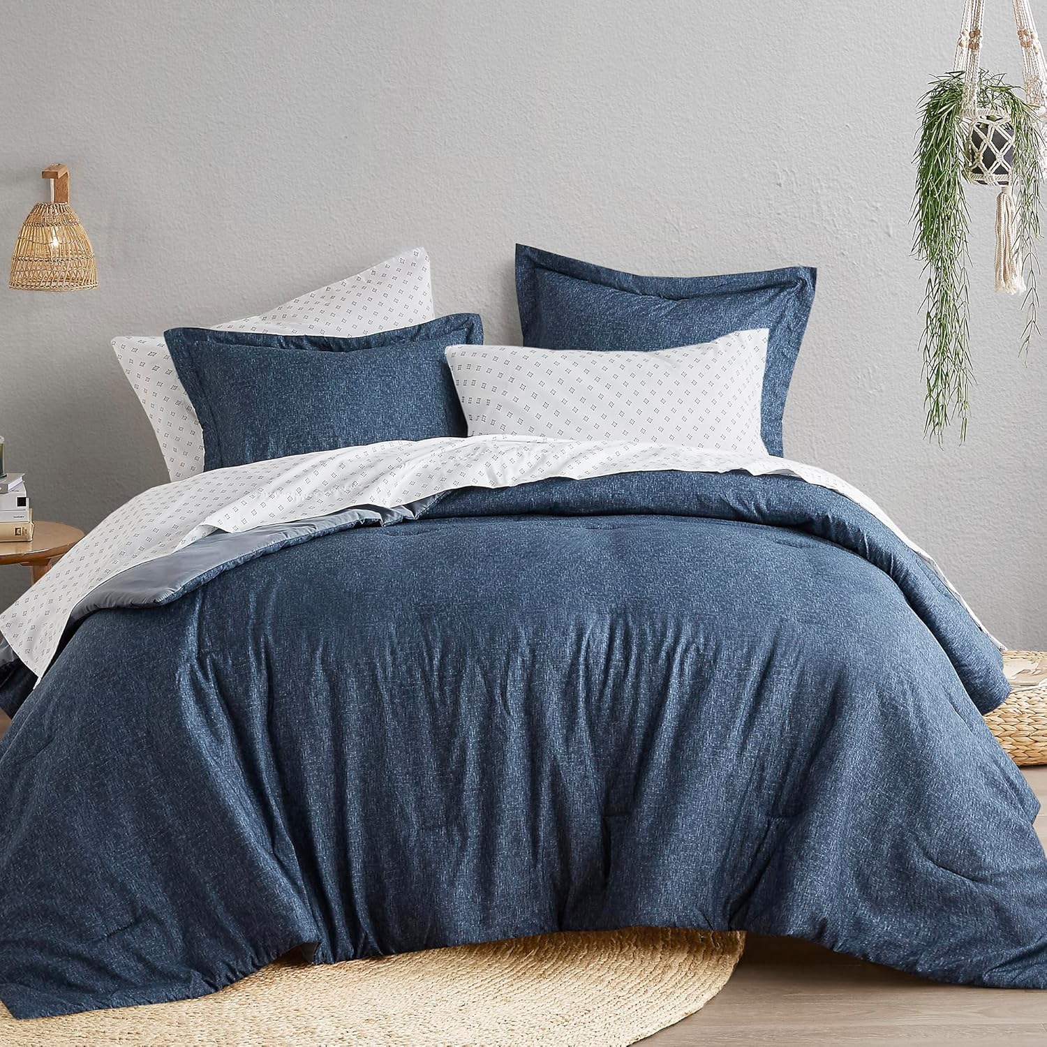 Comfort Spaces Twin XL 5-Piece Bed In A Bag - Navy