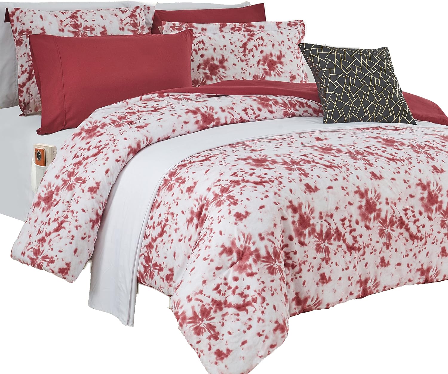 Elegant Comfort Reversible 10-Piece Tie-Dye Comforter Set