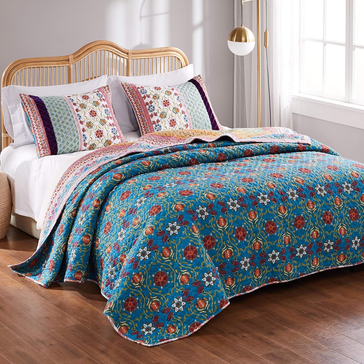 Greenland Home Thalia Quilted Bedding Set 2 Piece Twin XL Tango