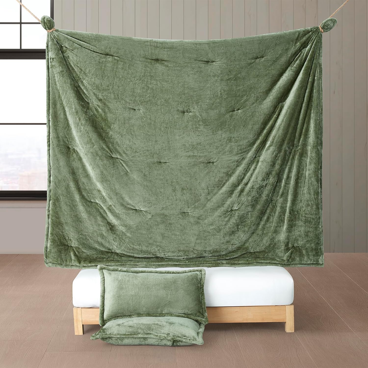 Byourbed Softer Than Soft Comforter Set - Double Plush Montana Green