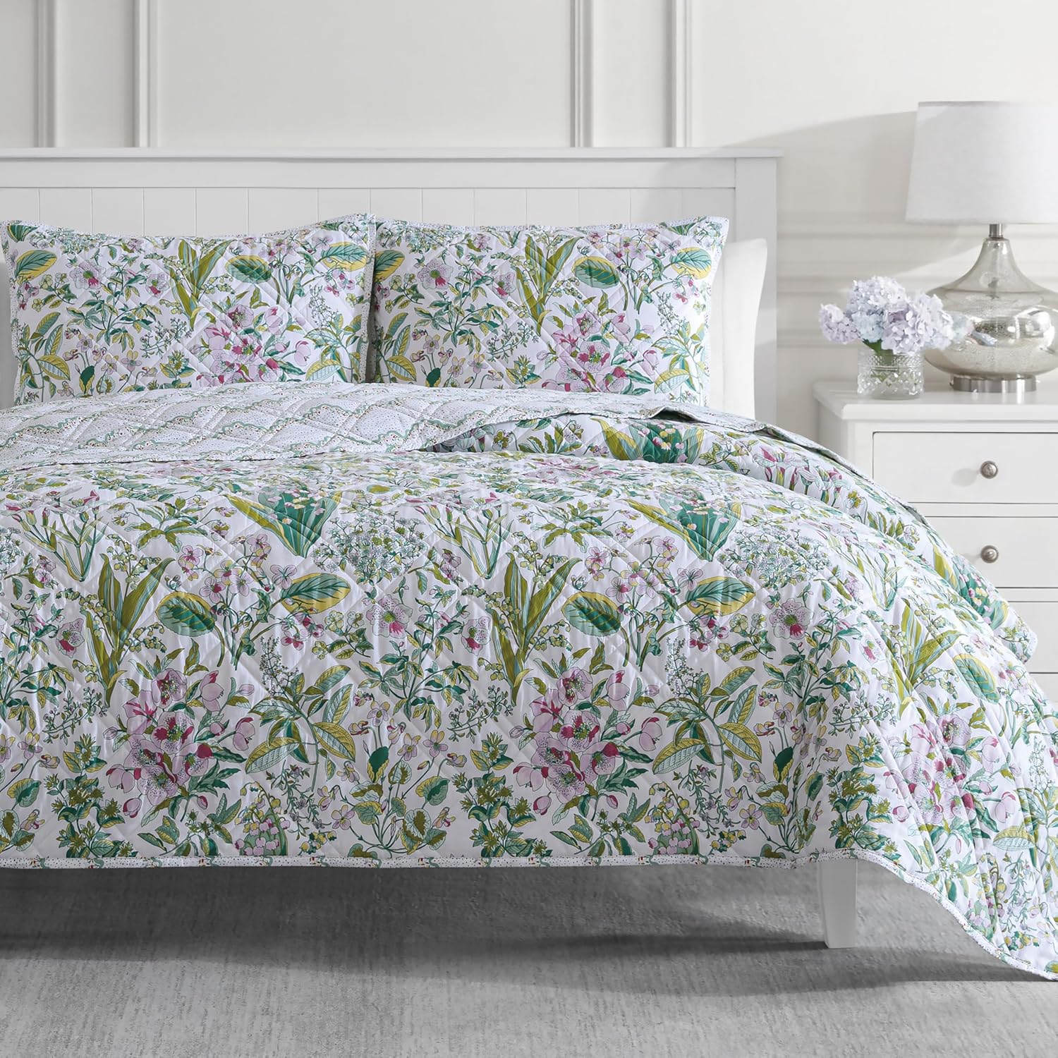 Martha Stewart Reversible Cotton Quilt Set - Twin Size