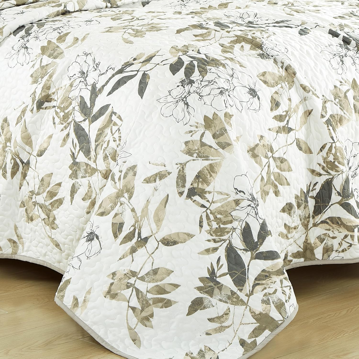 Chezmoi Collection Julia 3-Piece Floral Quilt Set Queen
