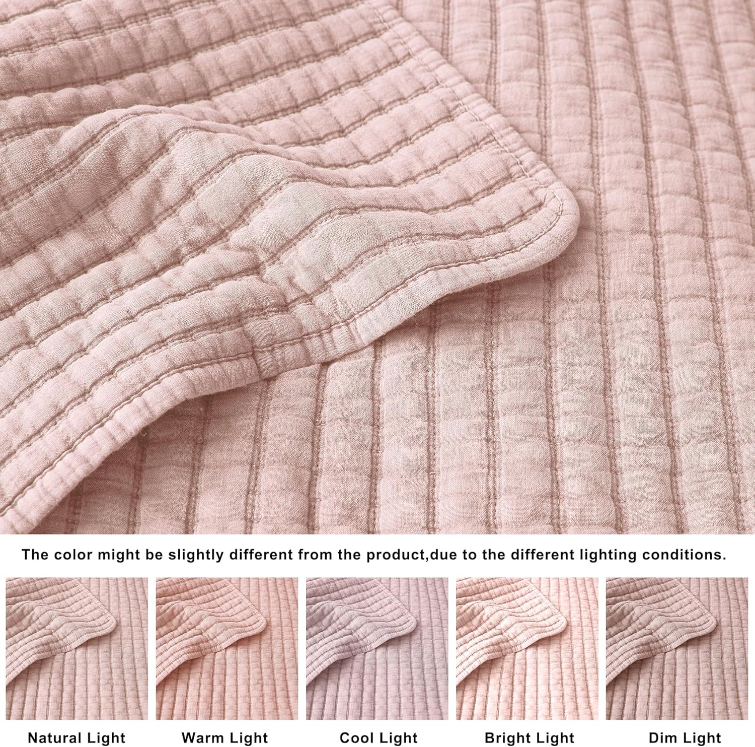 WDCOZY Pink Twin Quilt Set with 1 Sham
