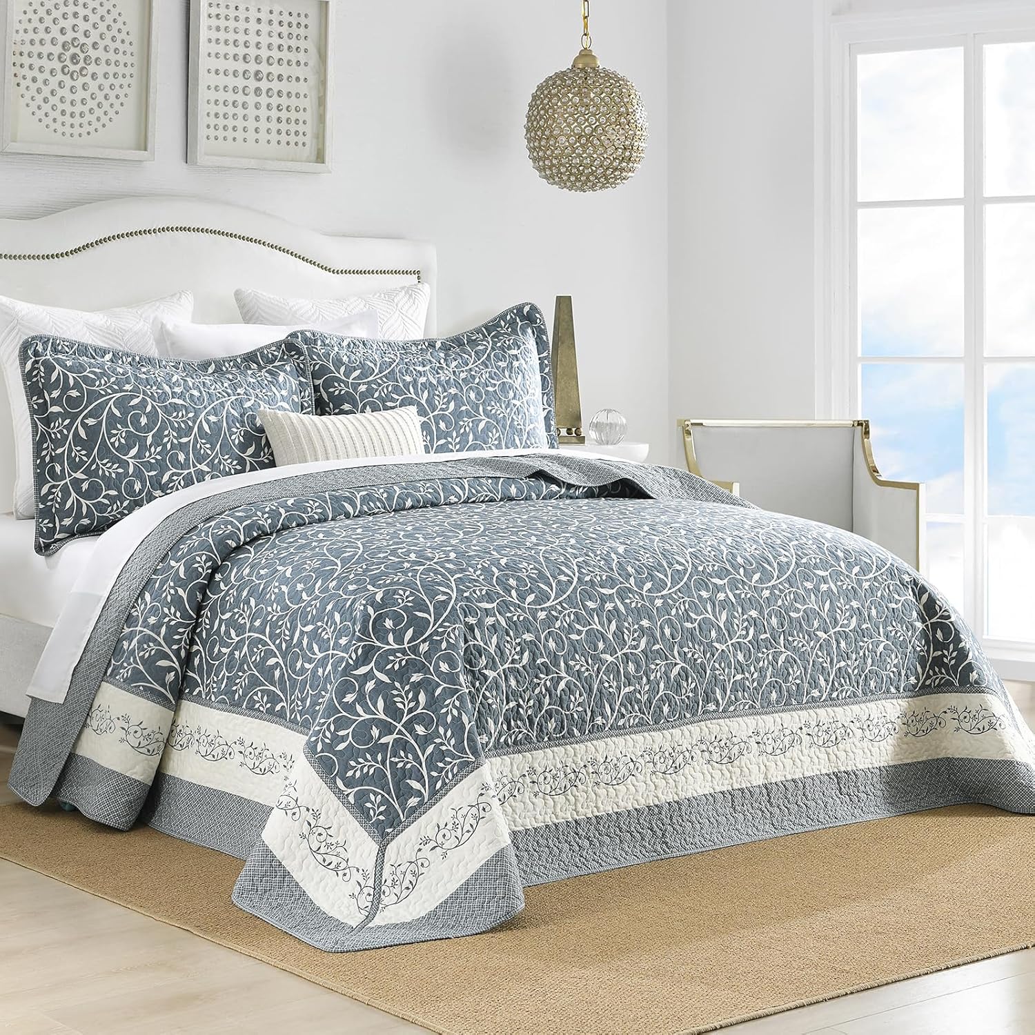 DDUOXIN Oversized King Bedspread 128x120 - 100 Cotton Reversible Set