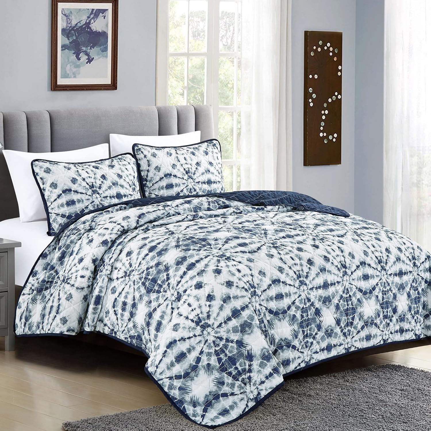 Jaba 3-Piece King Size Quilt Set with Shams 1