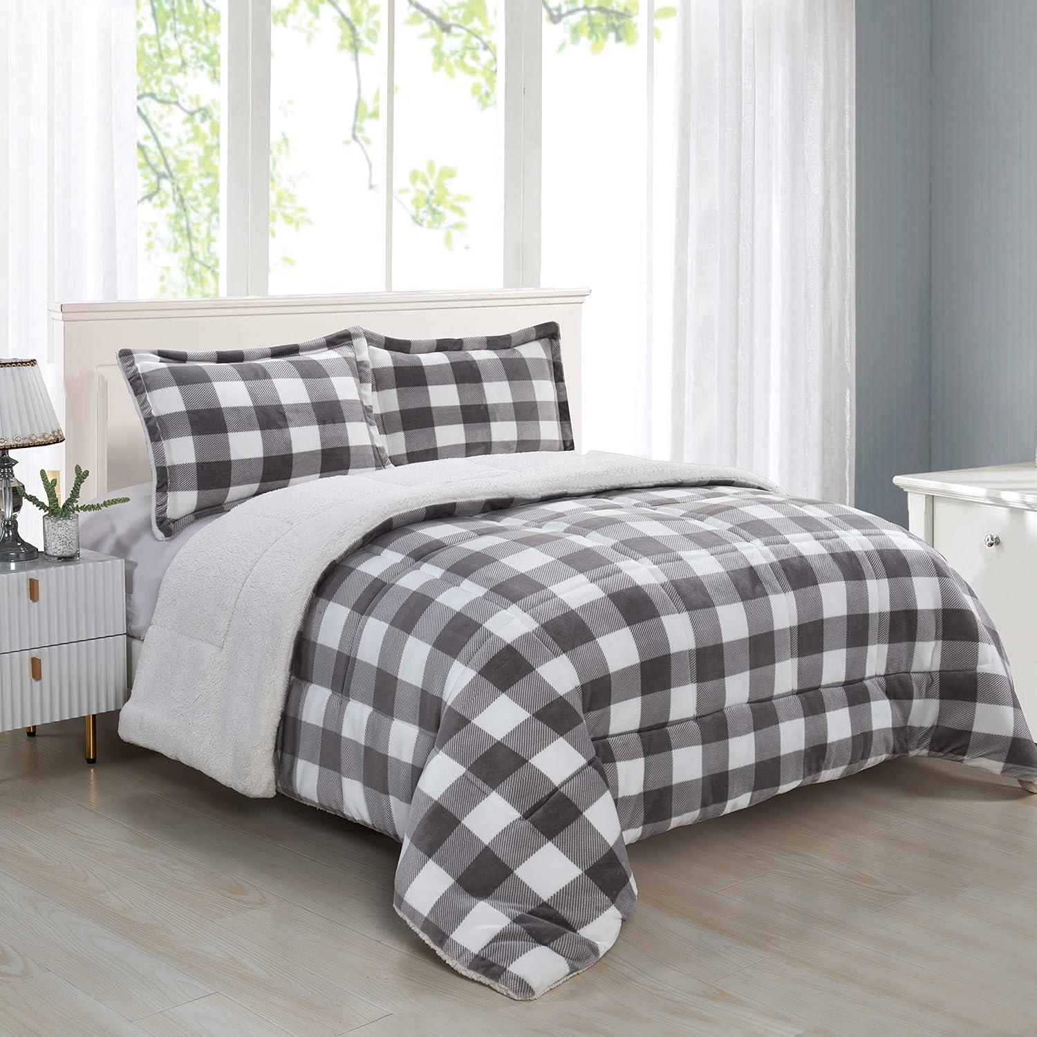 Elegant Comfort Reversible Down Alternative Comforter Set King