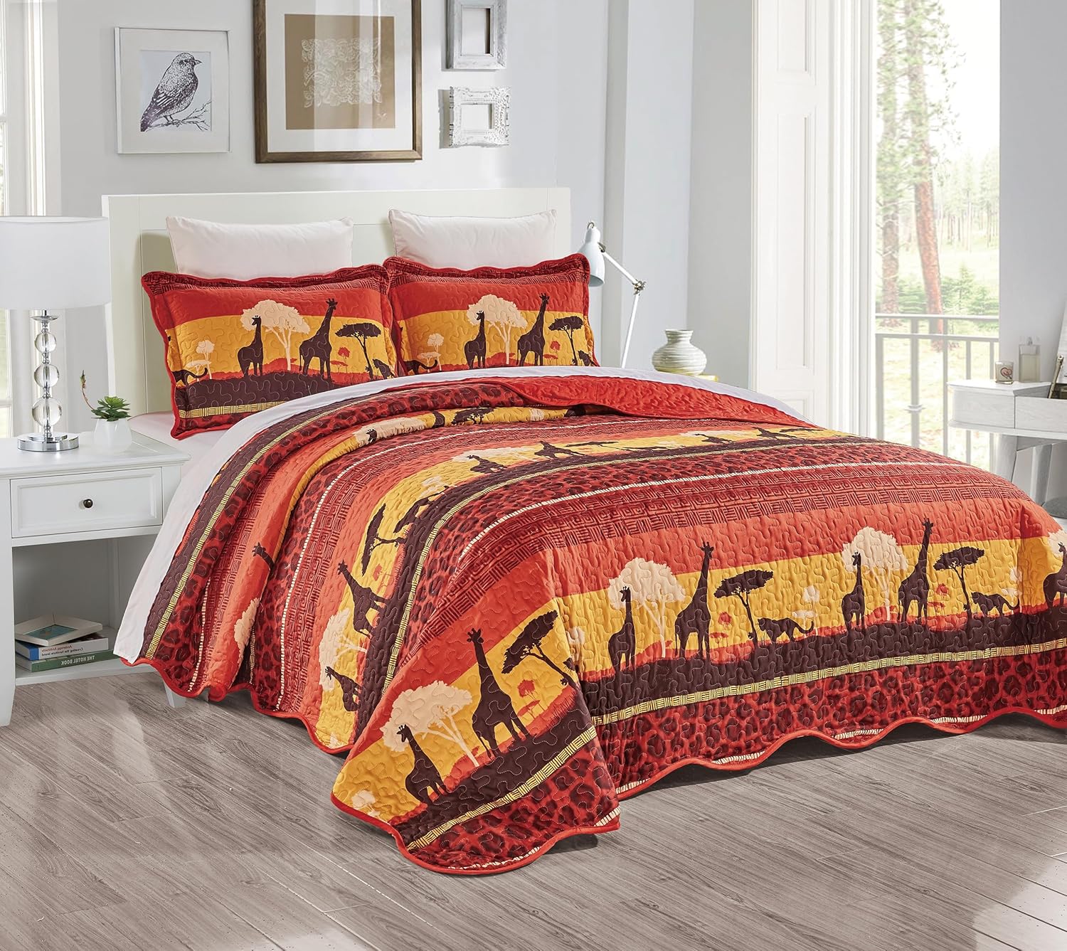 Grand Linen 2-Piece Twin Quilt Set with Wave Edges