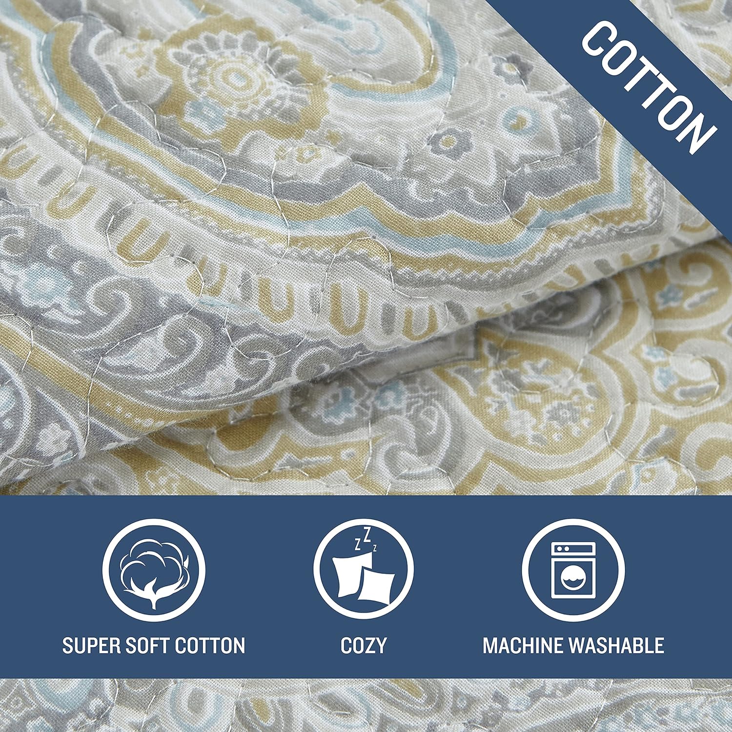 Tommy Bahama Twin Quilt Set Reversible Cotton