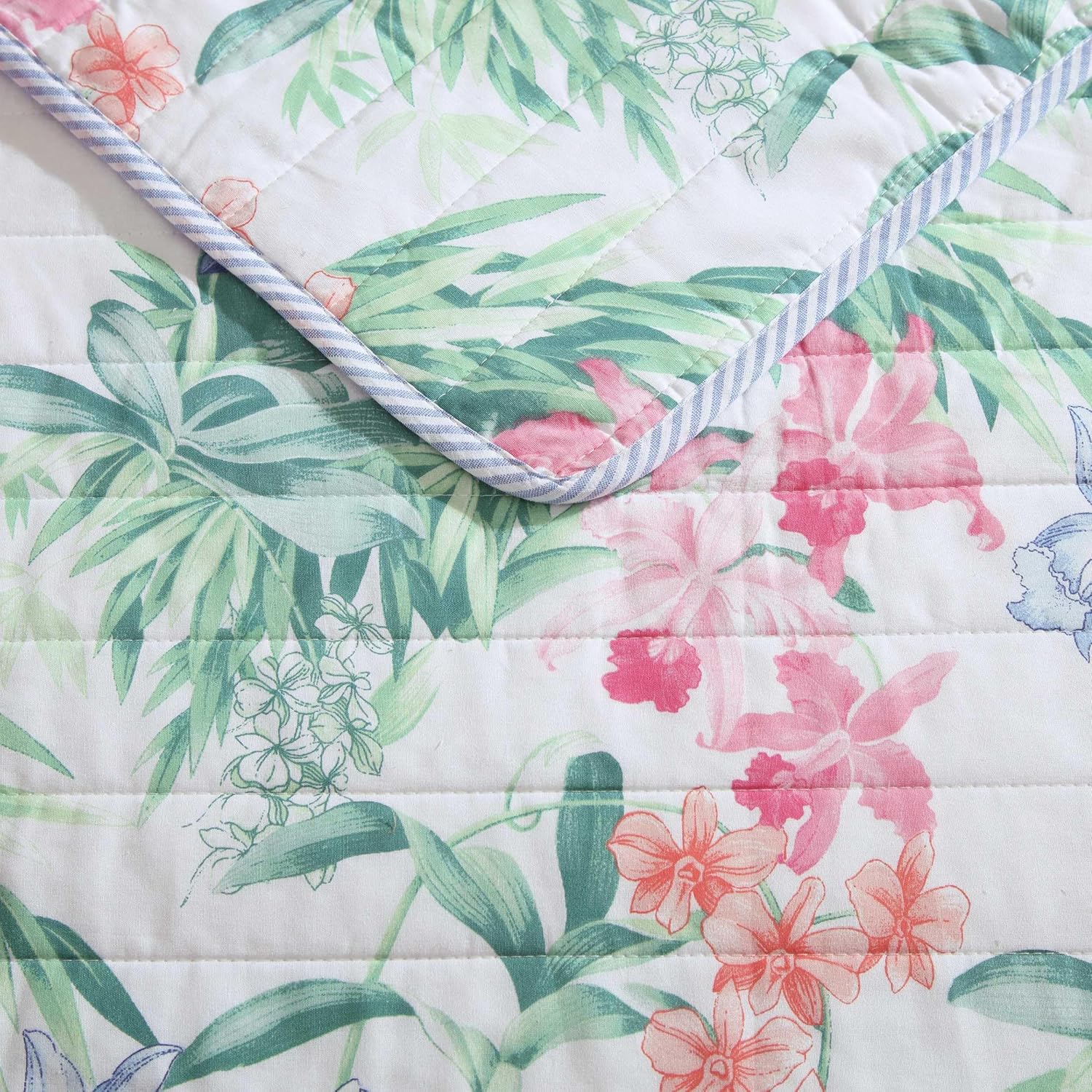 Tommy Bahama Twin Quilt Set - Reversible Cotton Coastal Bedding