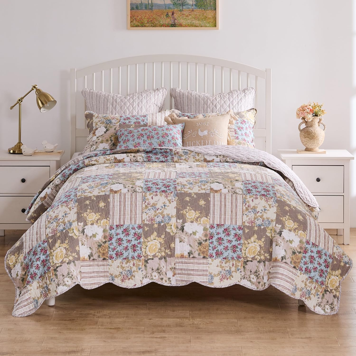 Greenland Home French Country Patchwork Quilt Set 2-Piece TwinXL Multi