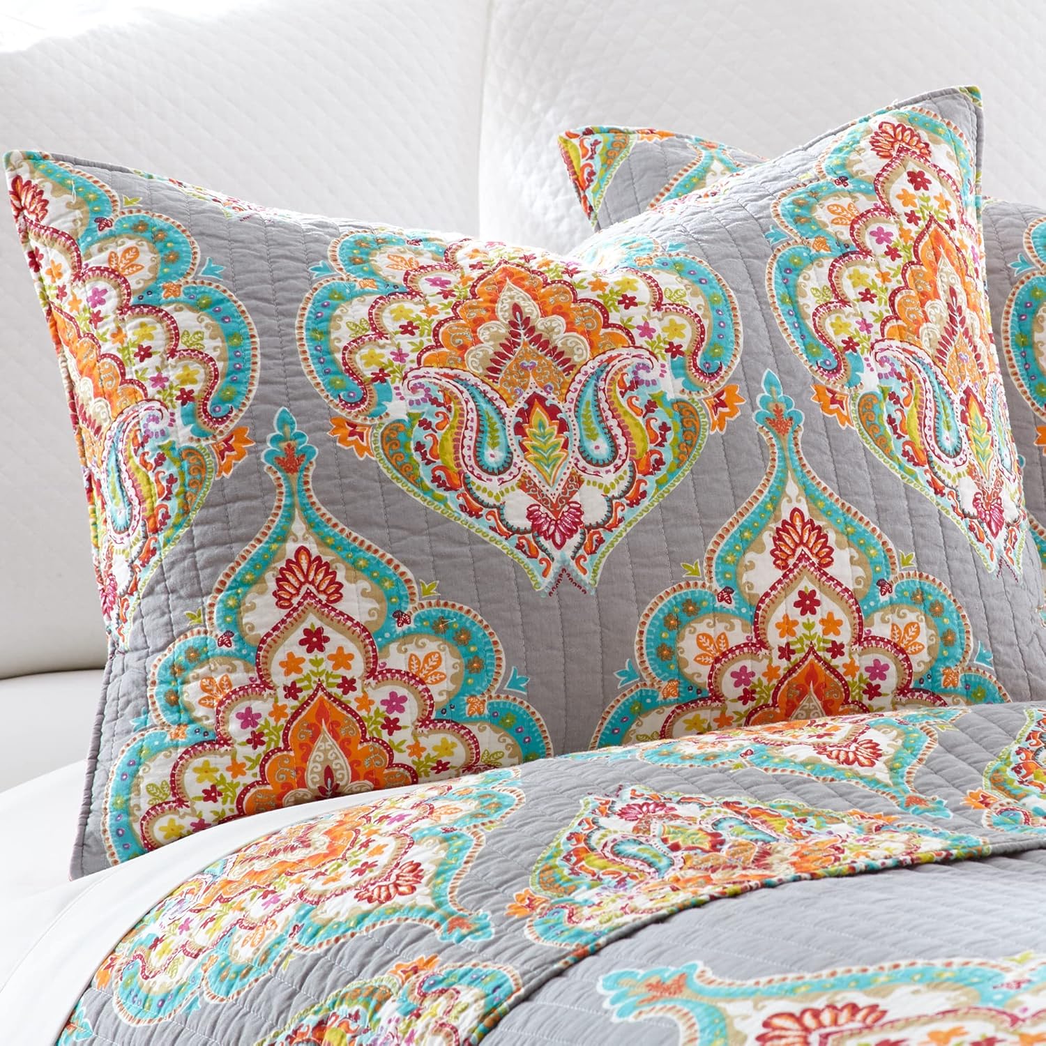 Levtex Home Marielle Grey Cotton Quilt Set