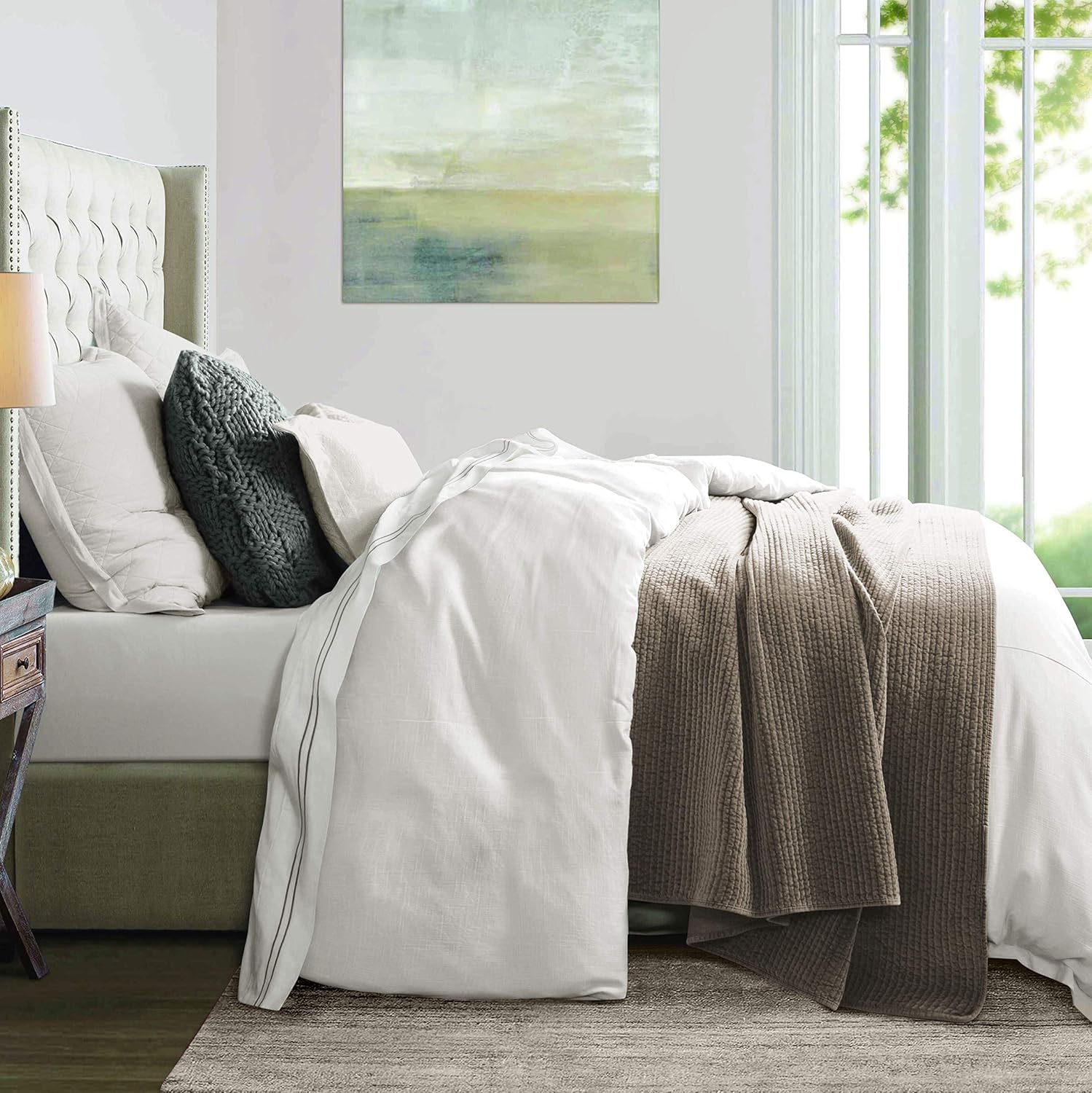 HiEnd Accents Hera Linen Duvet Cover 3 Piece Set