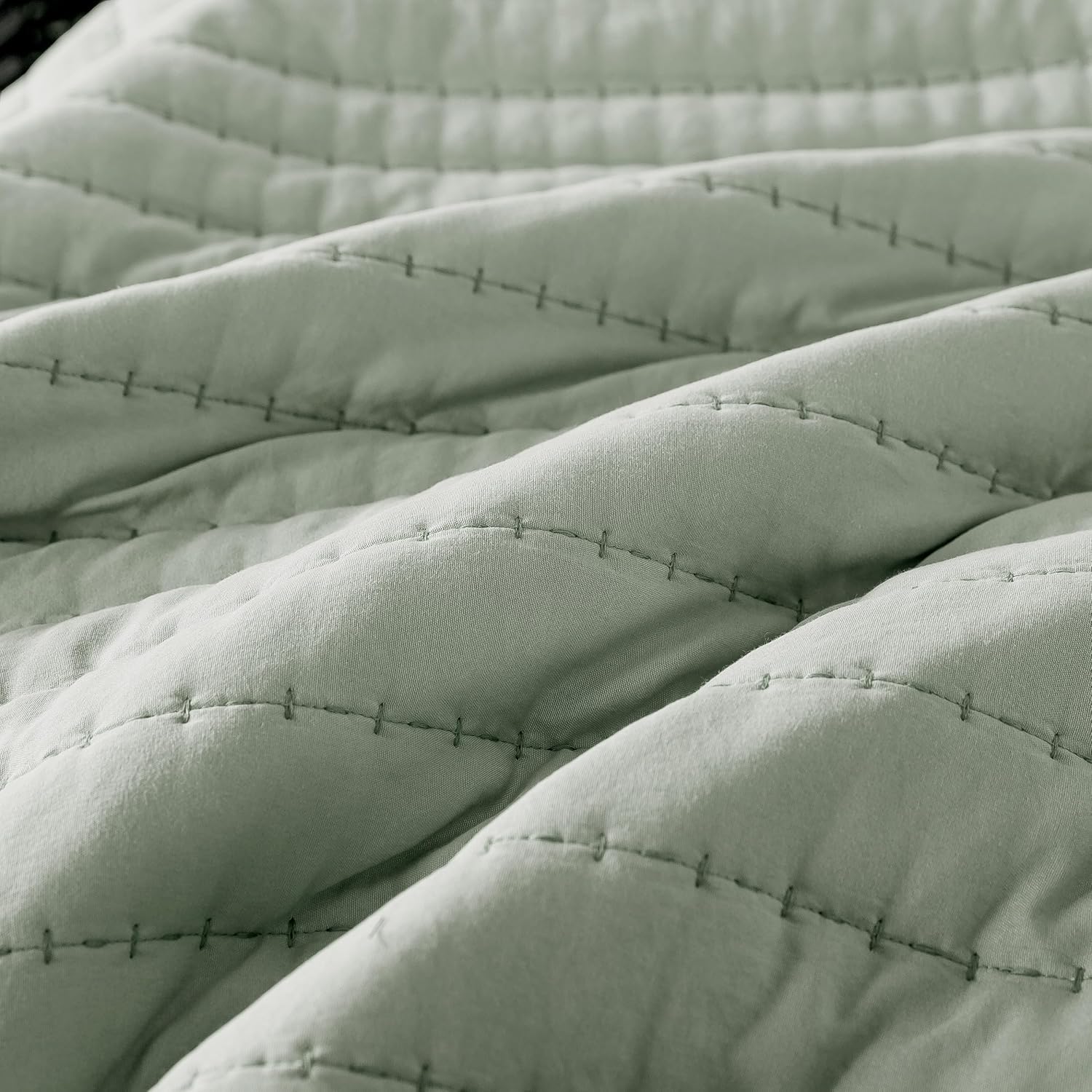 ROARINGWILD Sage Green Twin Quilt Set with Pillow Sham