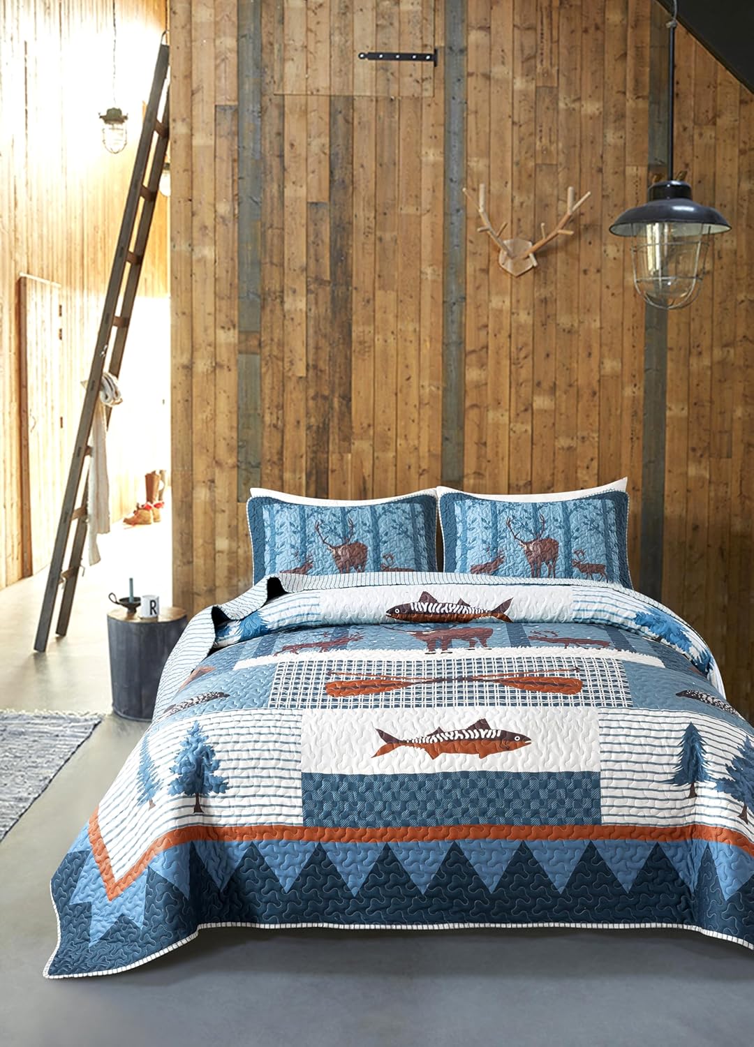 Soul Lane True North Fish Quilt Set - Twin