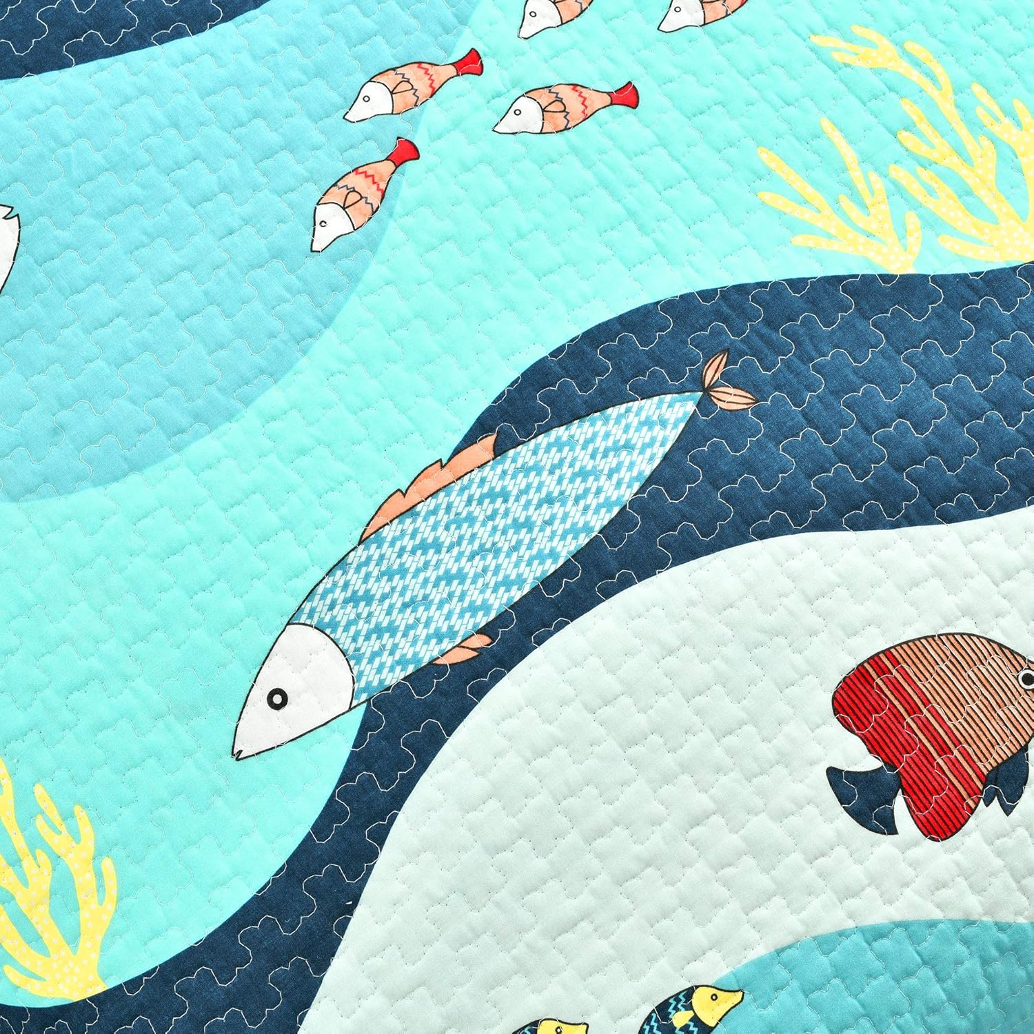 Lush Decor Sealife Quilt Set Twin Blue 1