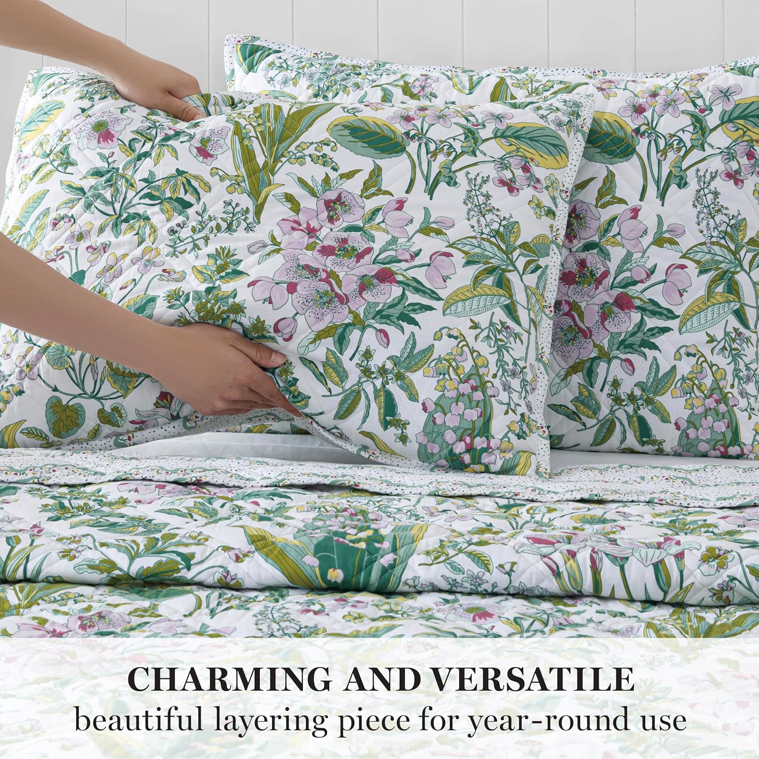 Martha Stewart Reversible Cotton Quilt Set - Twin Size